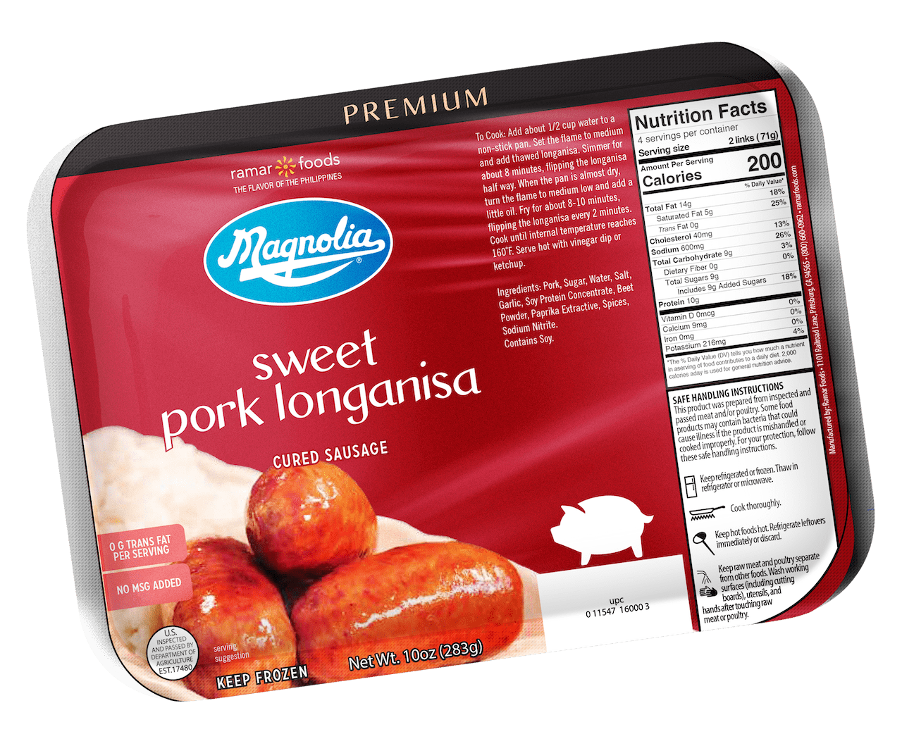 LuzViminda | Authentic Filipino StoreM198 Magnolia Cooked Pork Sweet Cured Longanisa 12x16oz