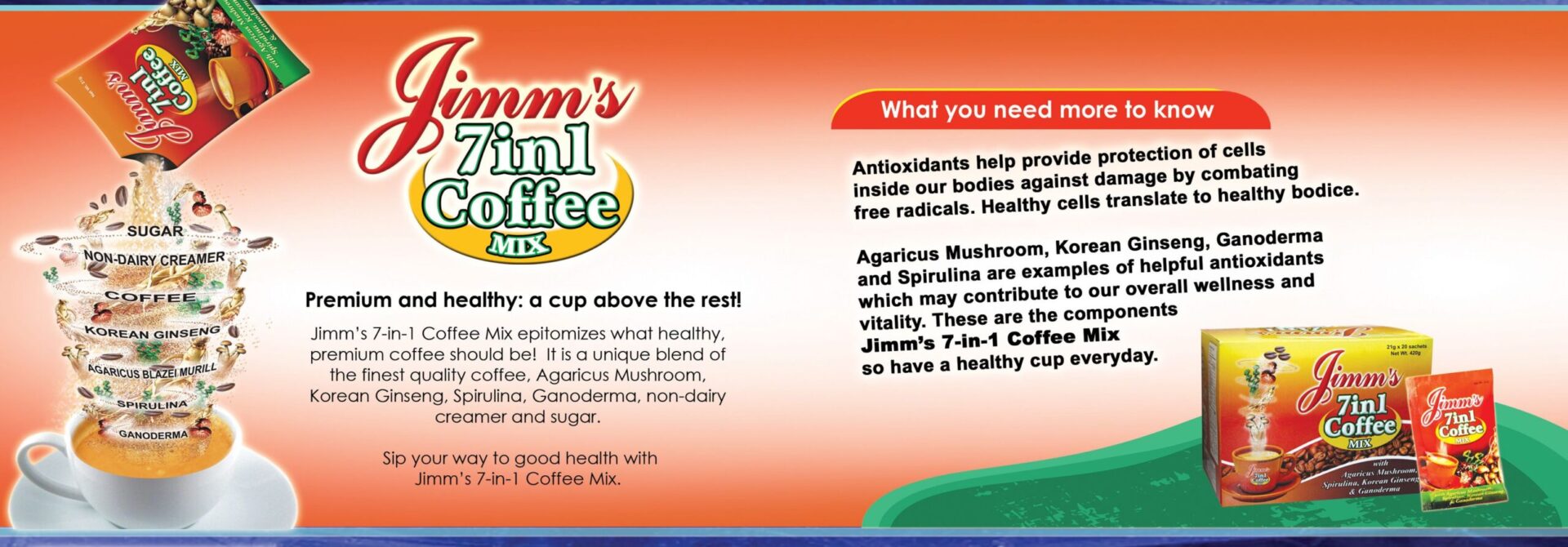 LuzViminda | Authentic Filipino StoreJimm's 7in1 Coffee Mix 30x12'sx21g