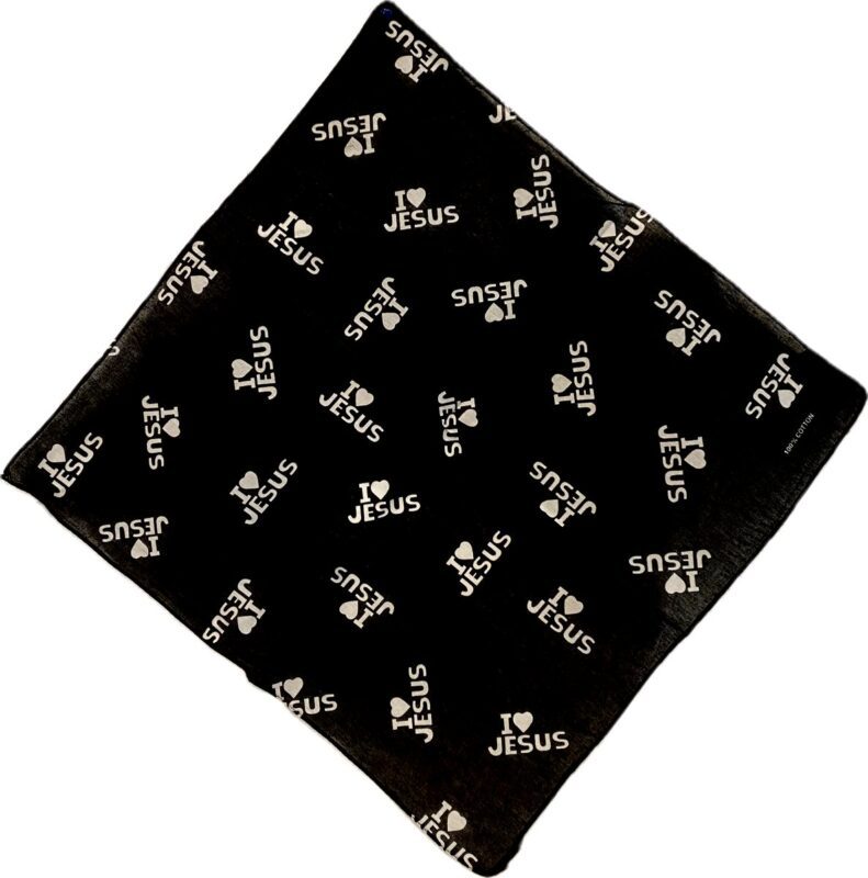 LuzViminda | Authentic Filipino StoreBandana/Handkerchief i love Jesus Black 1pc