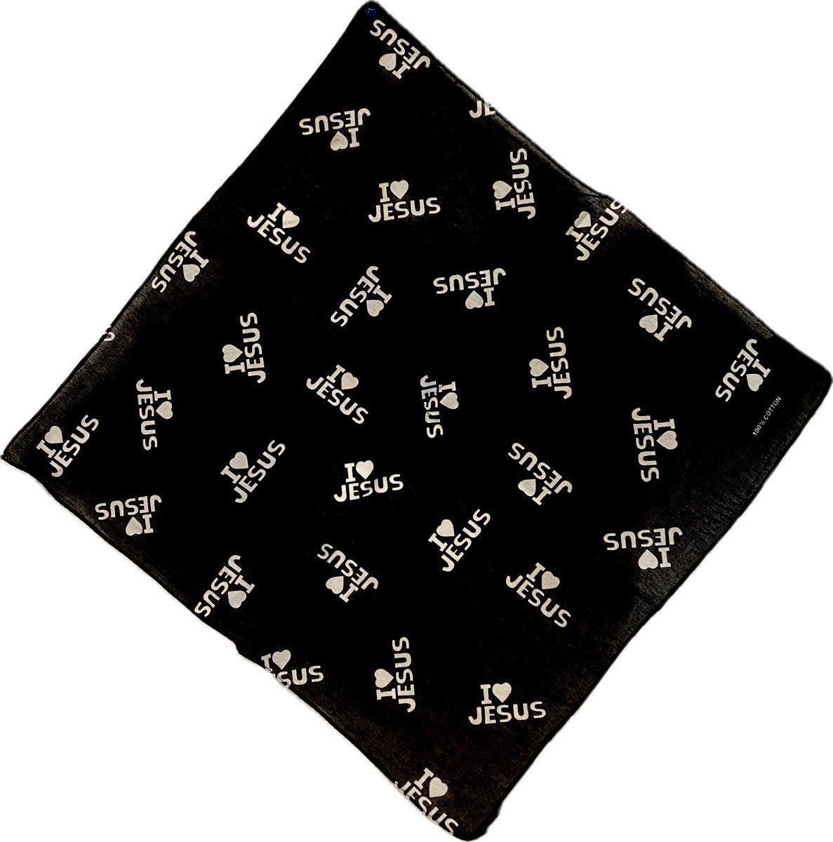 LuzViminda | Authentic Filipino StoreBandana/Handkerchief i love Jesus Black 1pc