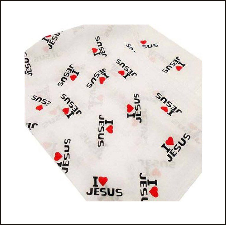 LuzViminda | Authentic Filipino StoreBandana/Handkerchief i love Jesus White 1pc