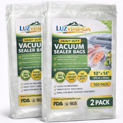 LuzViminda | Authentic Filipino StoreHeavy Duty Vacuum Sealer Bags 10” x 14” (200 Pack) – BPA Free, Food Grade, Strong & Durable, Compatible with All Vacuum Sealers, Perfect for Meal Prep & Food Storage