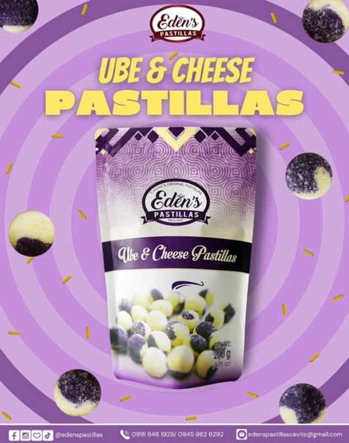 LuzViminda | Authentic Filipino StoreEden Pastillas Ube Cheese 200g