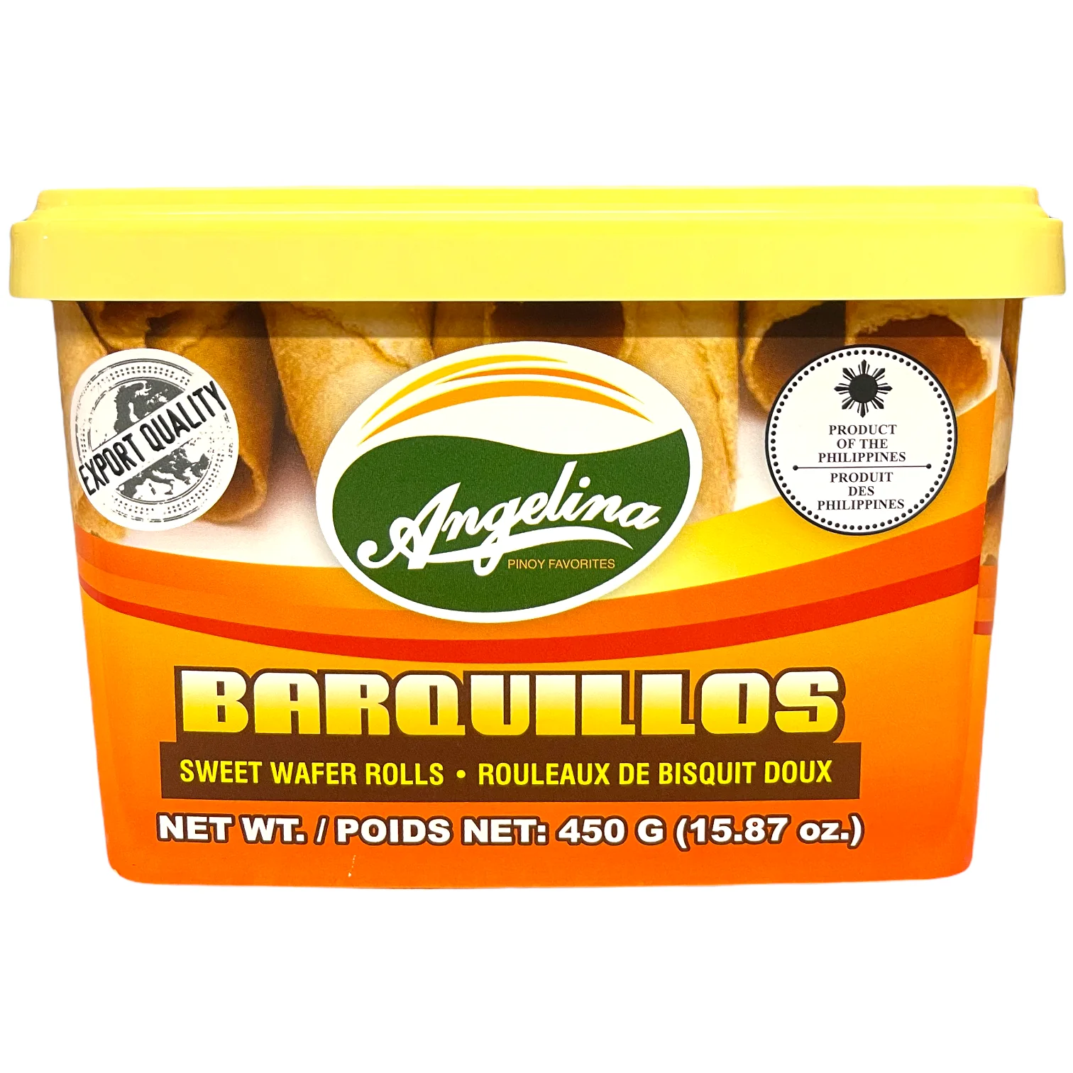 LuzViminda | Authentic Filipino StoreAngelina Sweet Wafer Roll (BARQUILLOS) in Plastic Tube 15.87oz