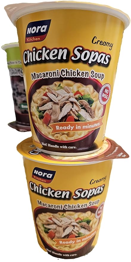 LuzViminda | Authentic Filipino StoreNora Pack of 12 Chocolate Champorado 2, Chicken Sopas 2, Ginataang Monggo 2, Ginataang Mais 2, Beef Goto 2, Ube Champorado Net Wt 2.6oz Each