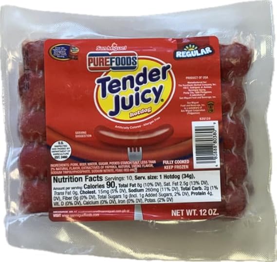 LuzViminda | Authentic Filipino StoreTender Juicy Hotdog Regular (San Miguel) 12oz