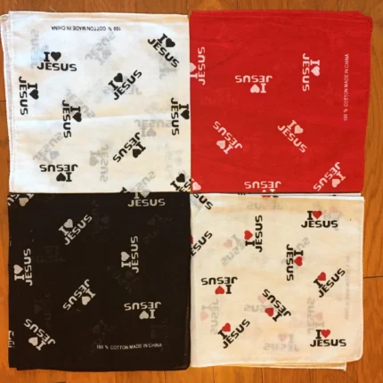 LuzViminda | Authentic Filipino StoreBandana/Handkerchief i love Jesus Black 1pc