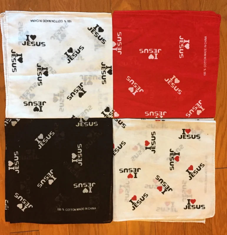 LuzViminda | Authentic Filipino StoreBandana/Handkerchief i love Jesus Black 1pc